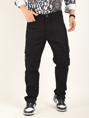 Crime Black Denim Cargo