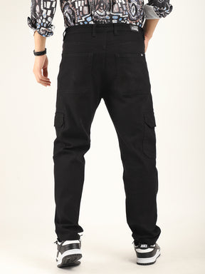 Crime Black Denim Cargo