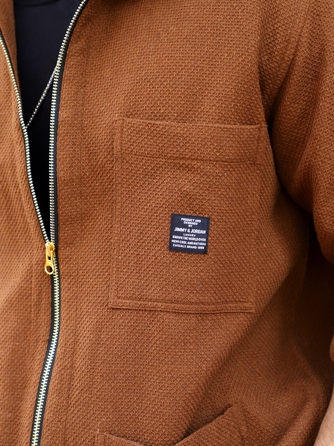 Honey Drift Brown Ribbed Shacket