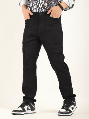 Crime Black Denim Cargo