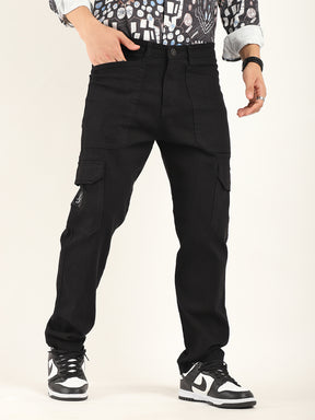 Crime Black Denim Cargo