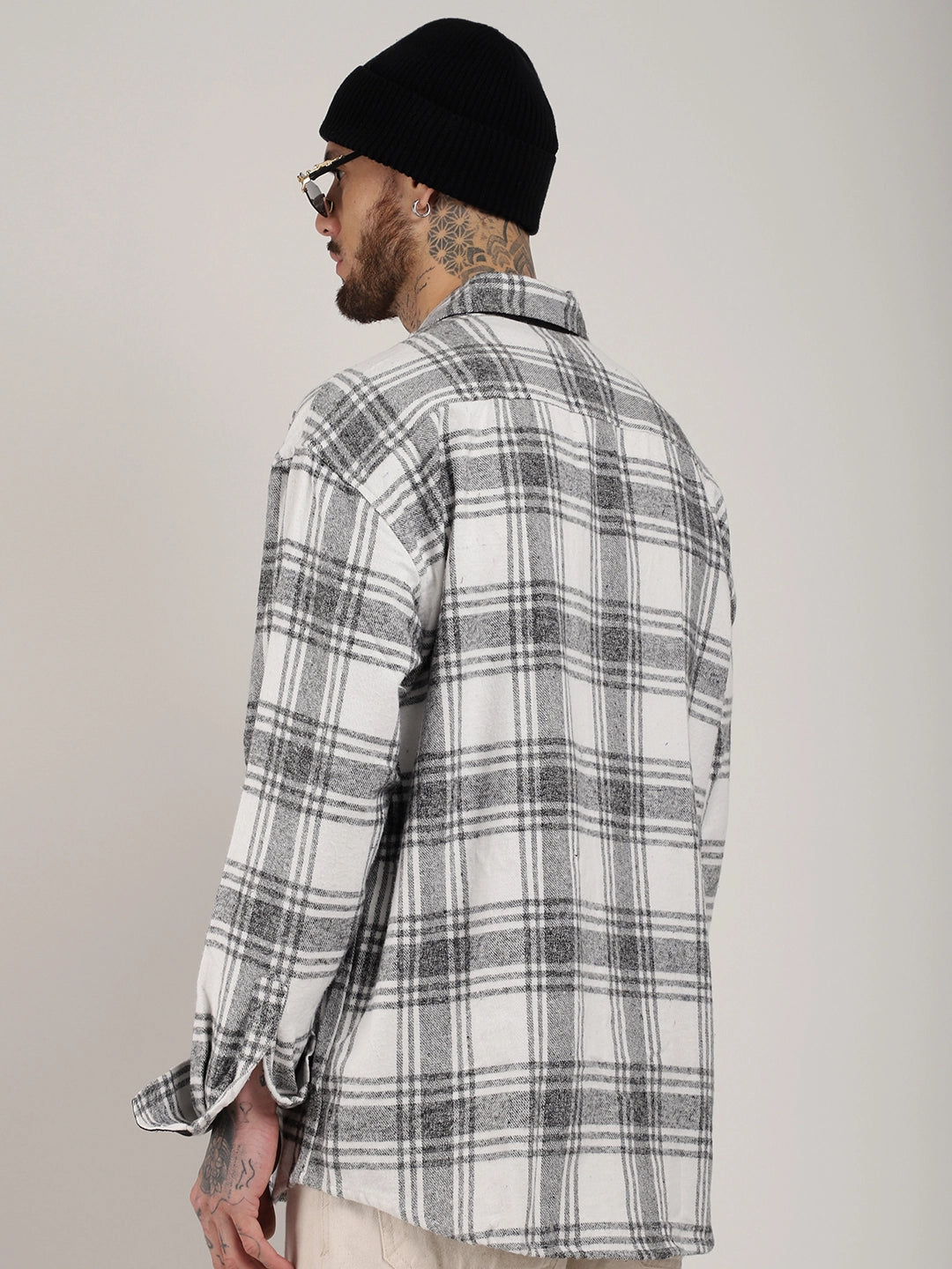 Fabric Falanel Check White Full Sleeve Shirt