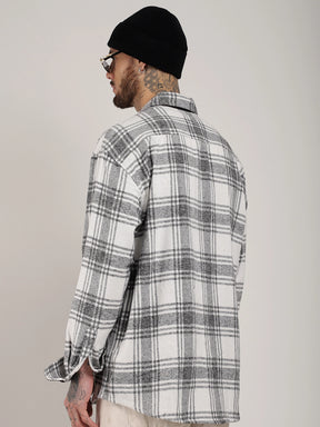 Fabric Falanel Check White Full Sleeve Shirt