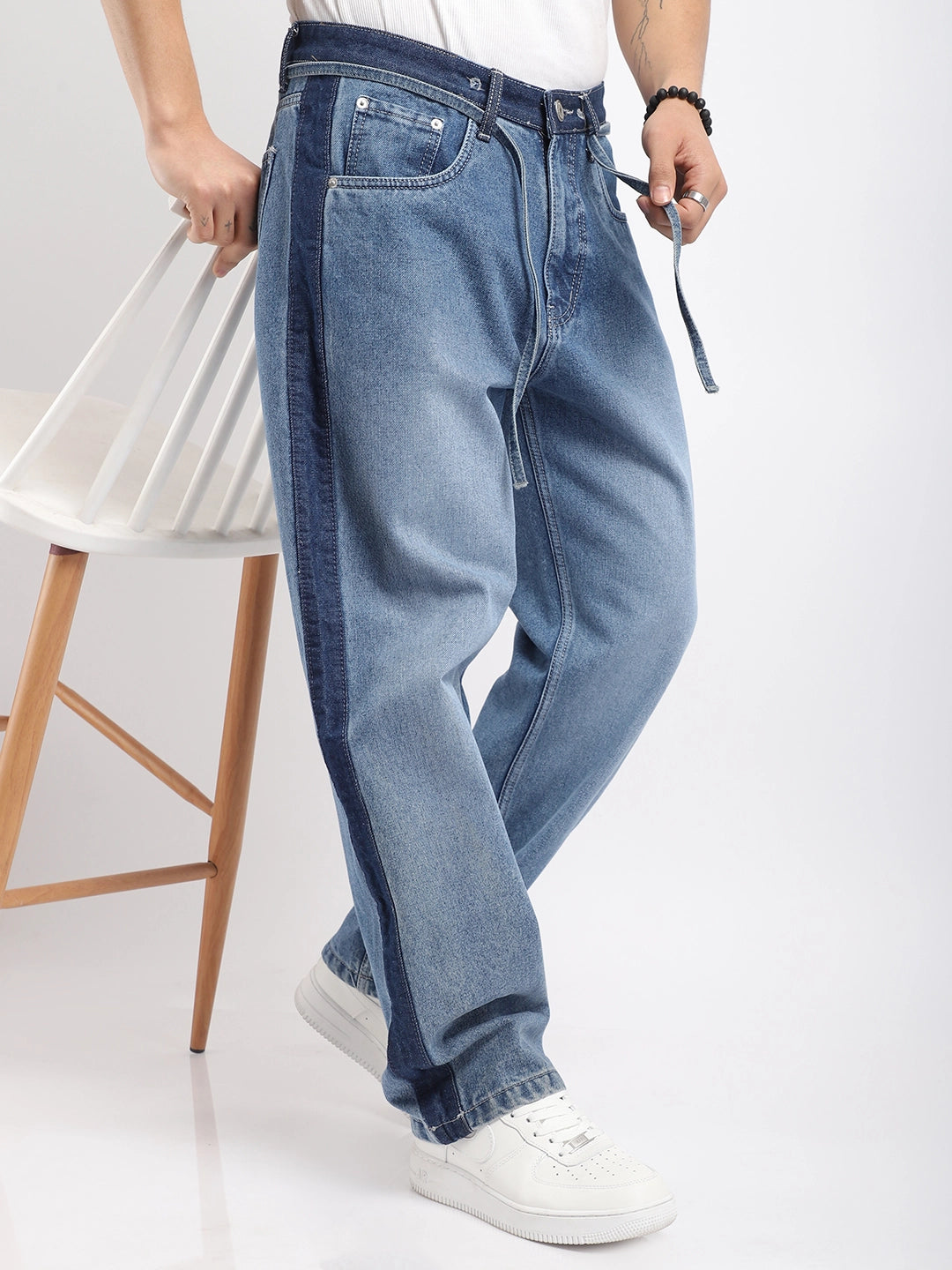 Raw Flex Blue Belt Denim Jeans