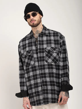 Fabric Falanel Check Black Full Sleeve Shirt