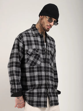 Fabric Falanel Check Black Full Sleeve Shirt