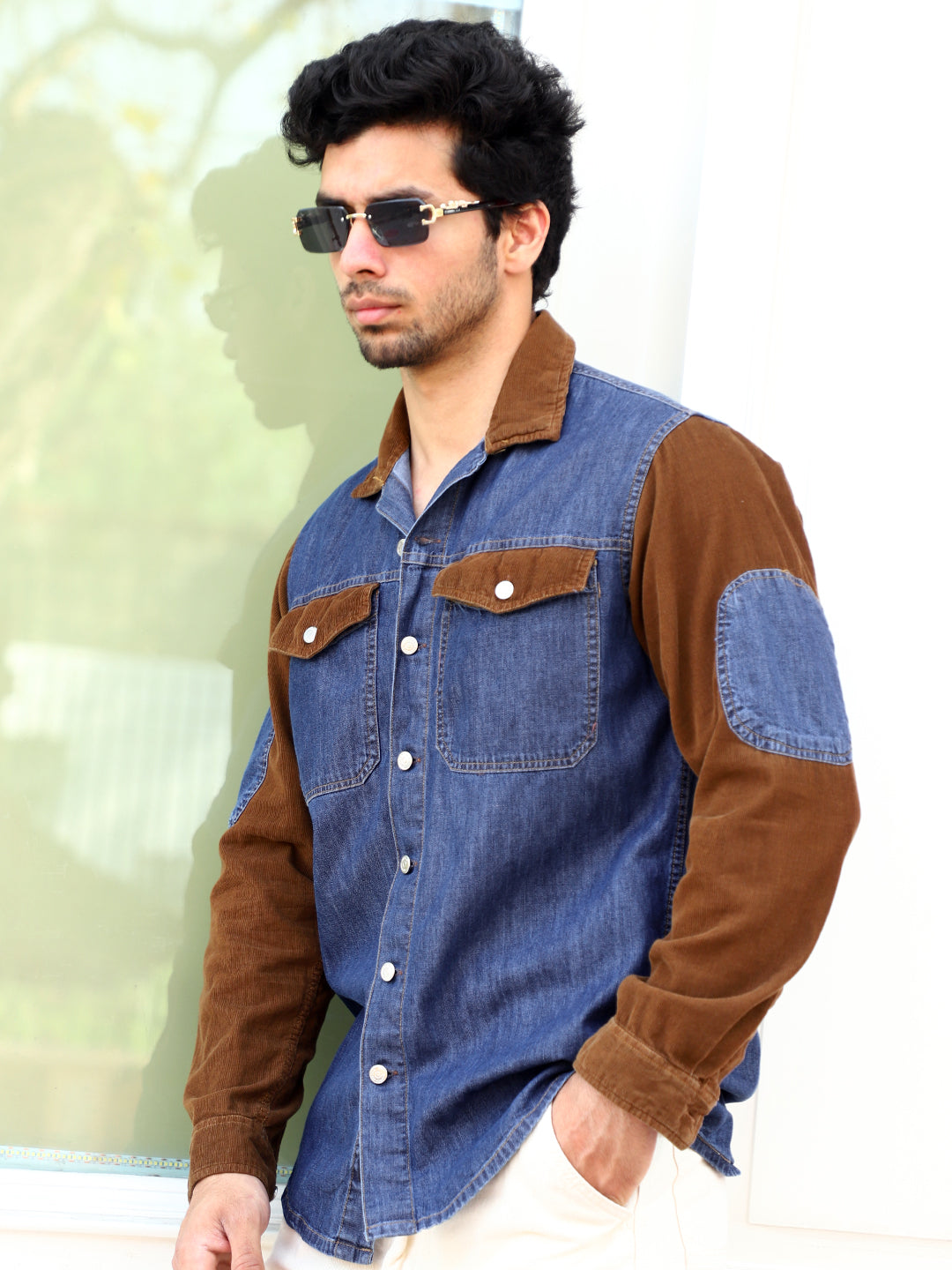 Luxe Fit Trypan Blue Washed Denim Shirt