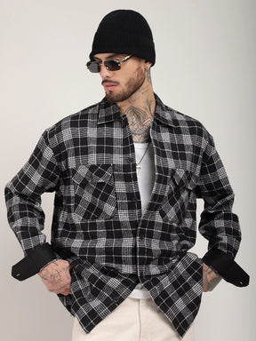 Fabric Falanel Check Black Full Sleeve Shirt