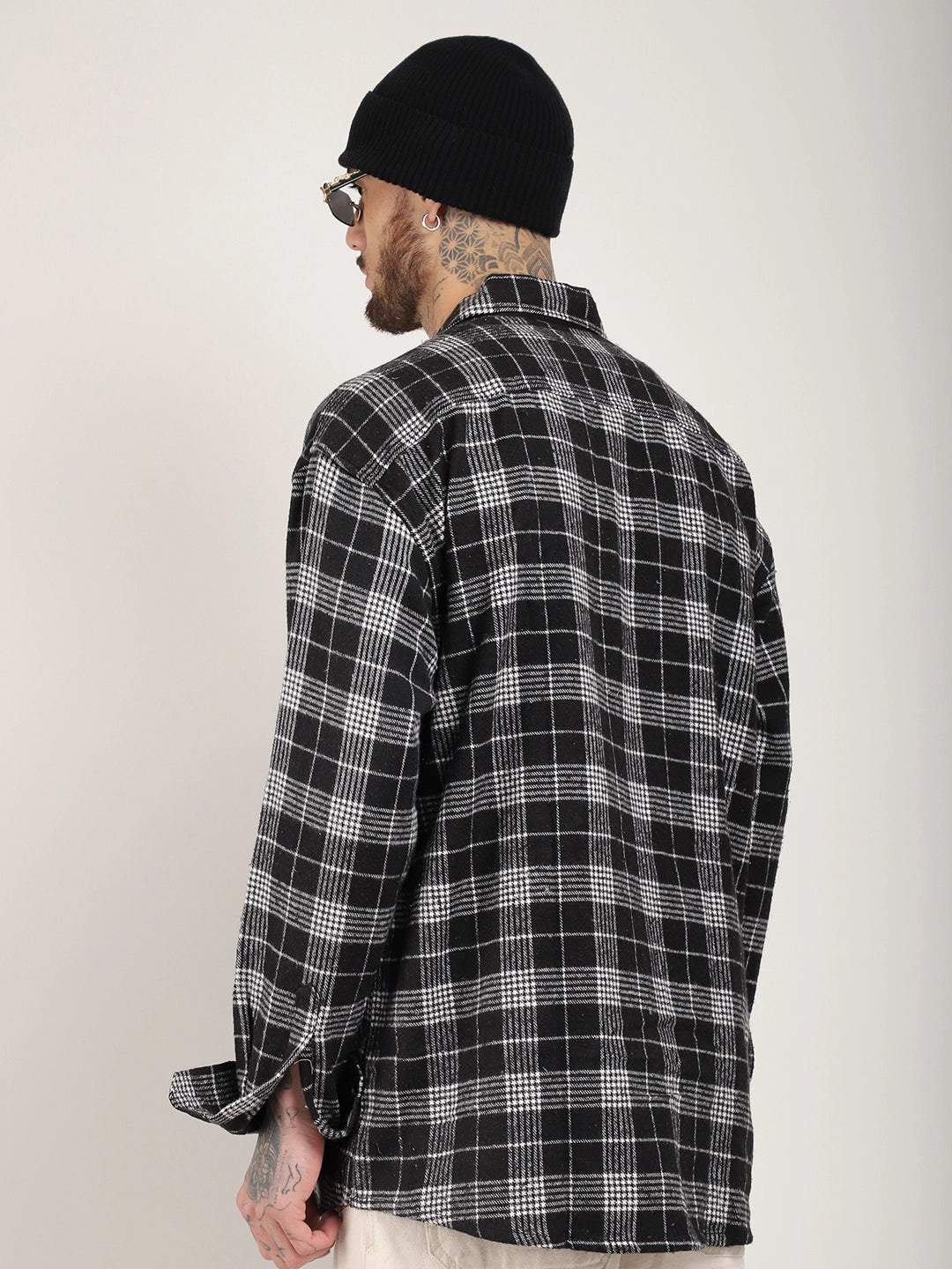 Fabric Falanel Check Black Full Sleeve Shirt