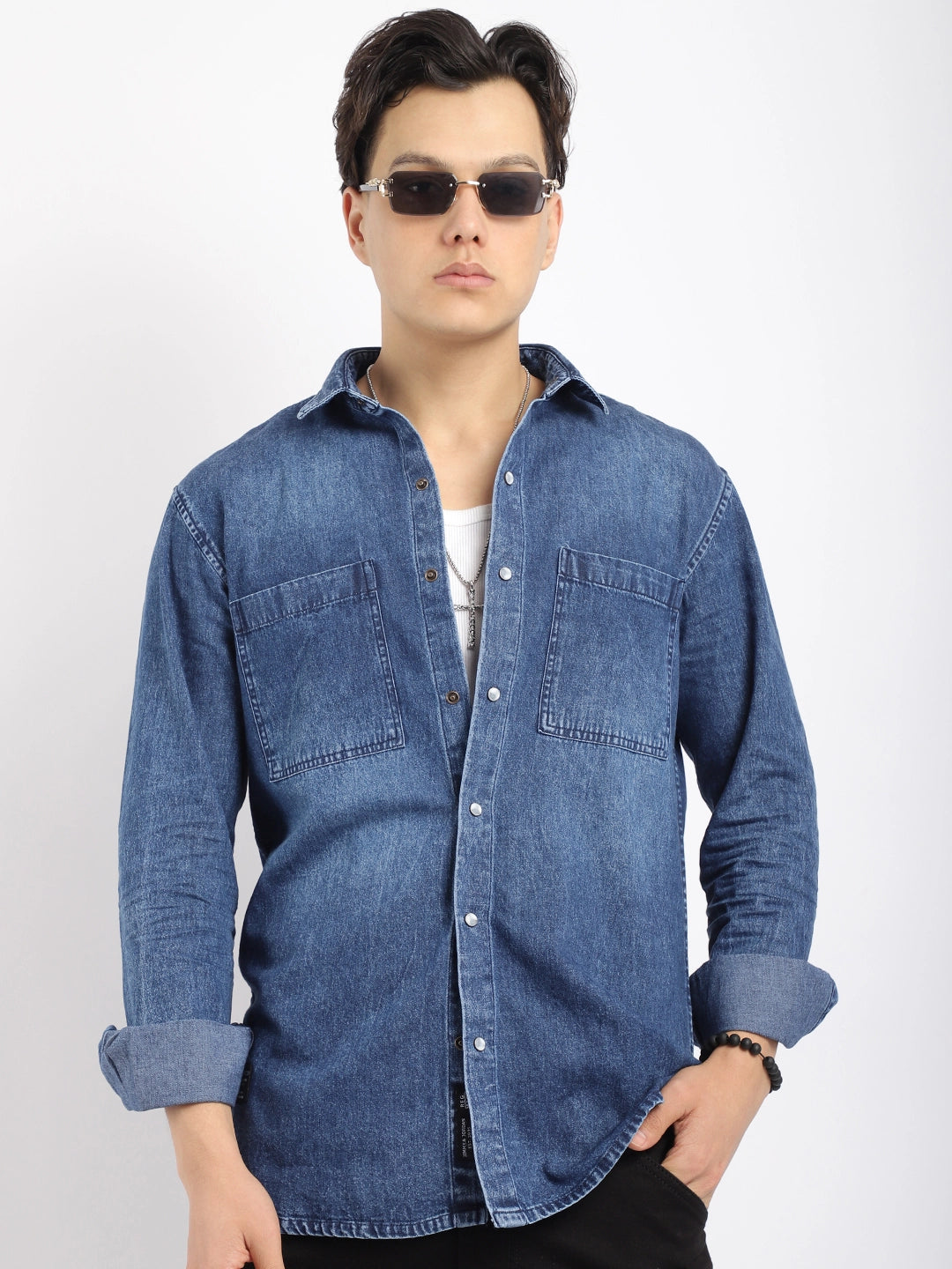 Fusion Boom Blue Denim Shirt