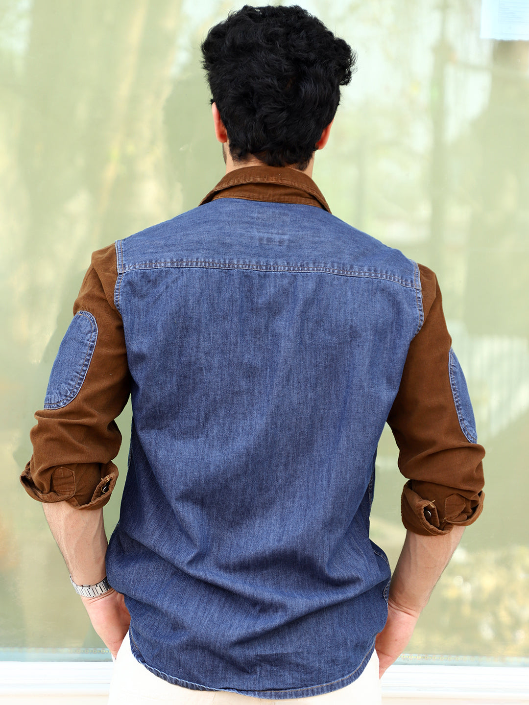 Luxe Fit Trypan Blue Washed Denim Shirt