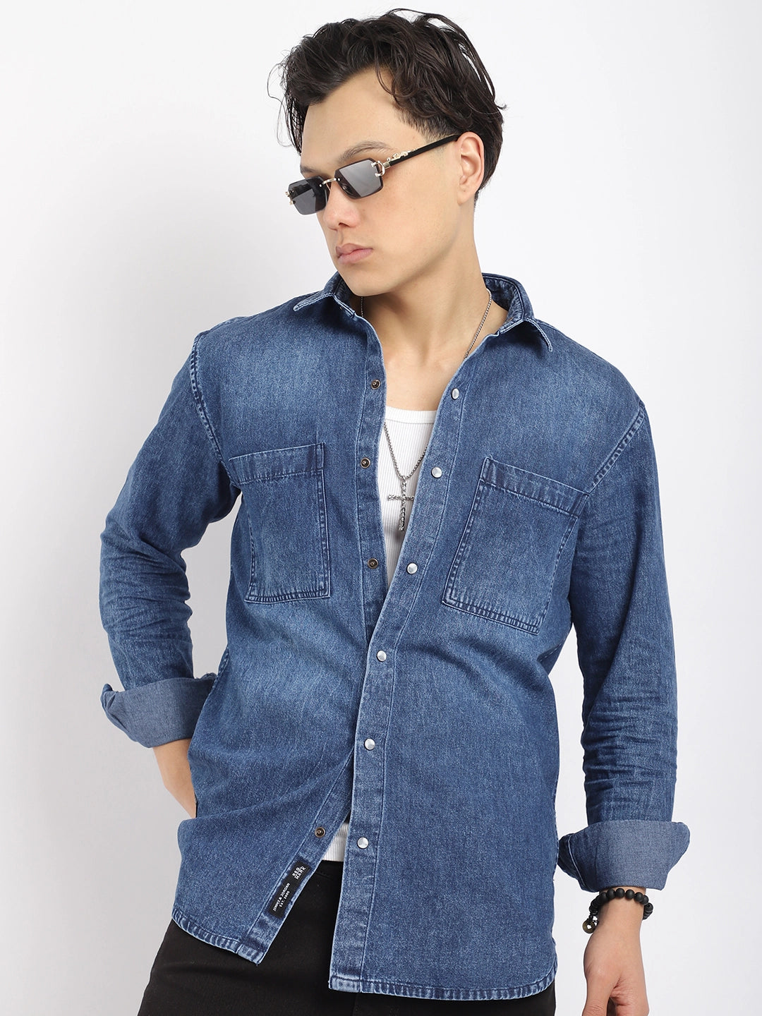 Fusion Boom Blue Denim Shirt