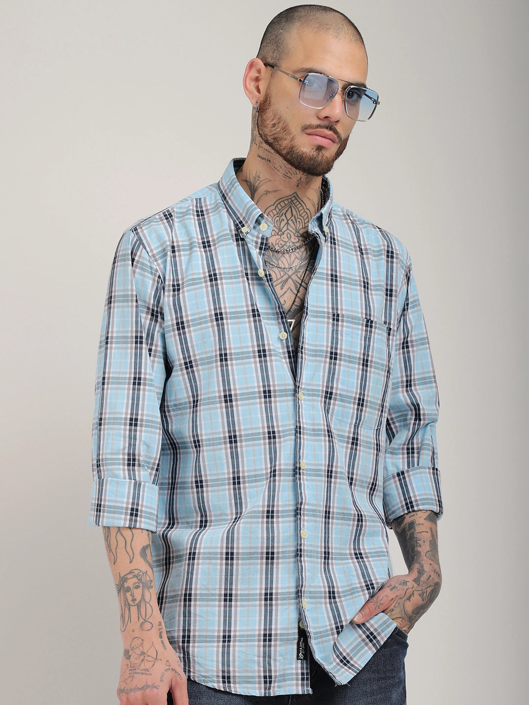 Charles Twill Sky Blue Full Sleeve Shirt