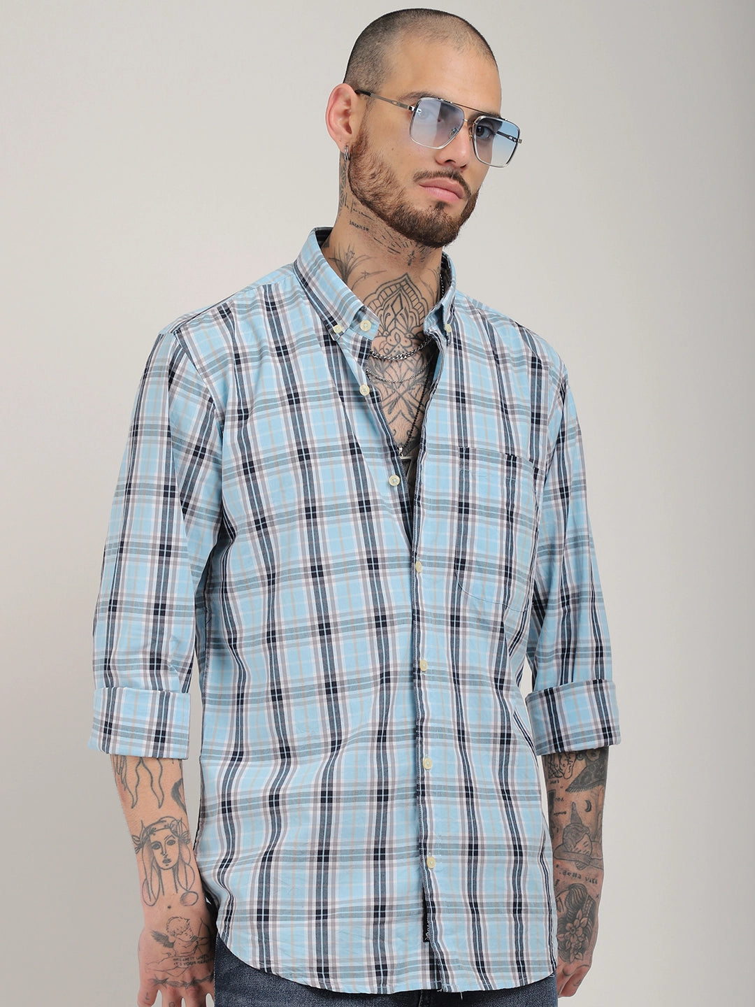 Charles Twill Sky Blue Full Sleeve Shirt