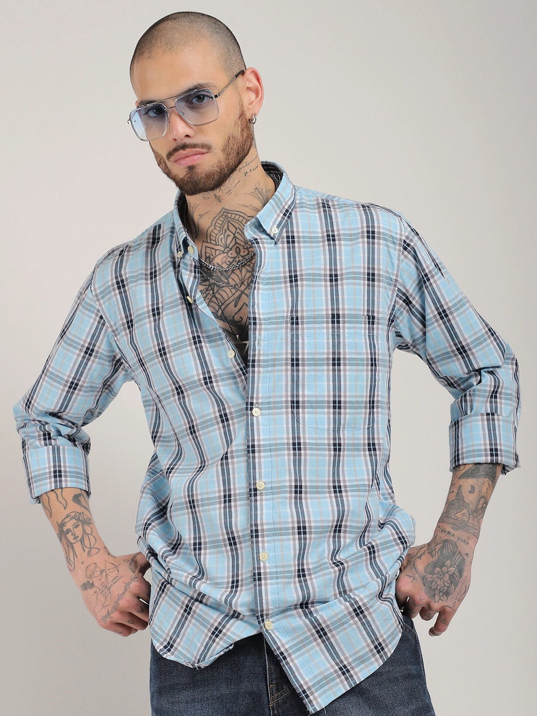 Charles Twill Sky Blue Full Sleeve Shirt