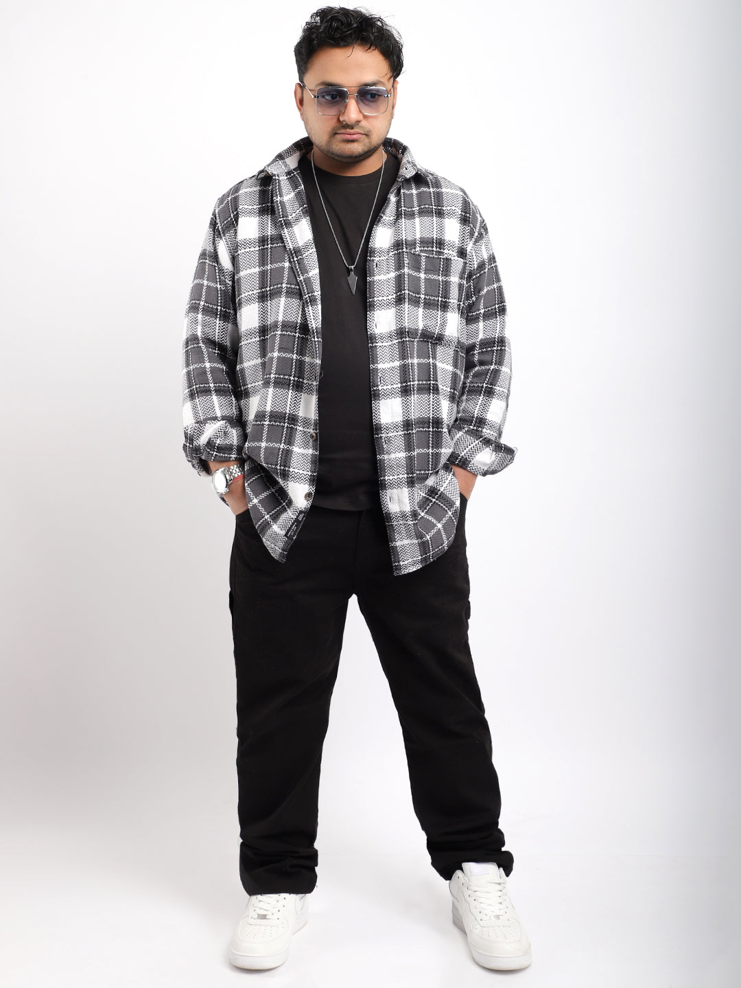 Royal Marco Check Grey Full Sleeve Shirt