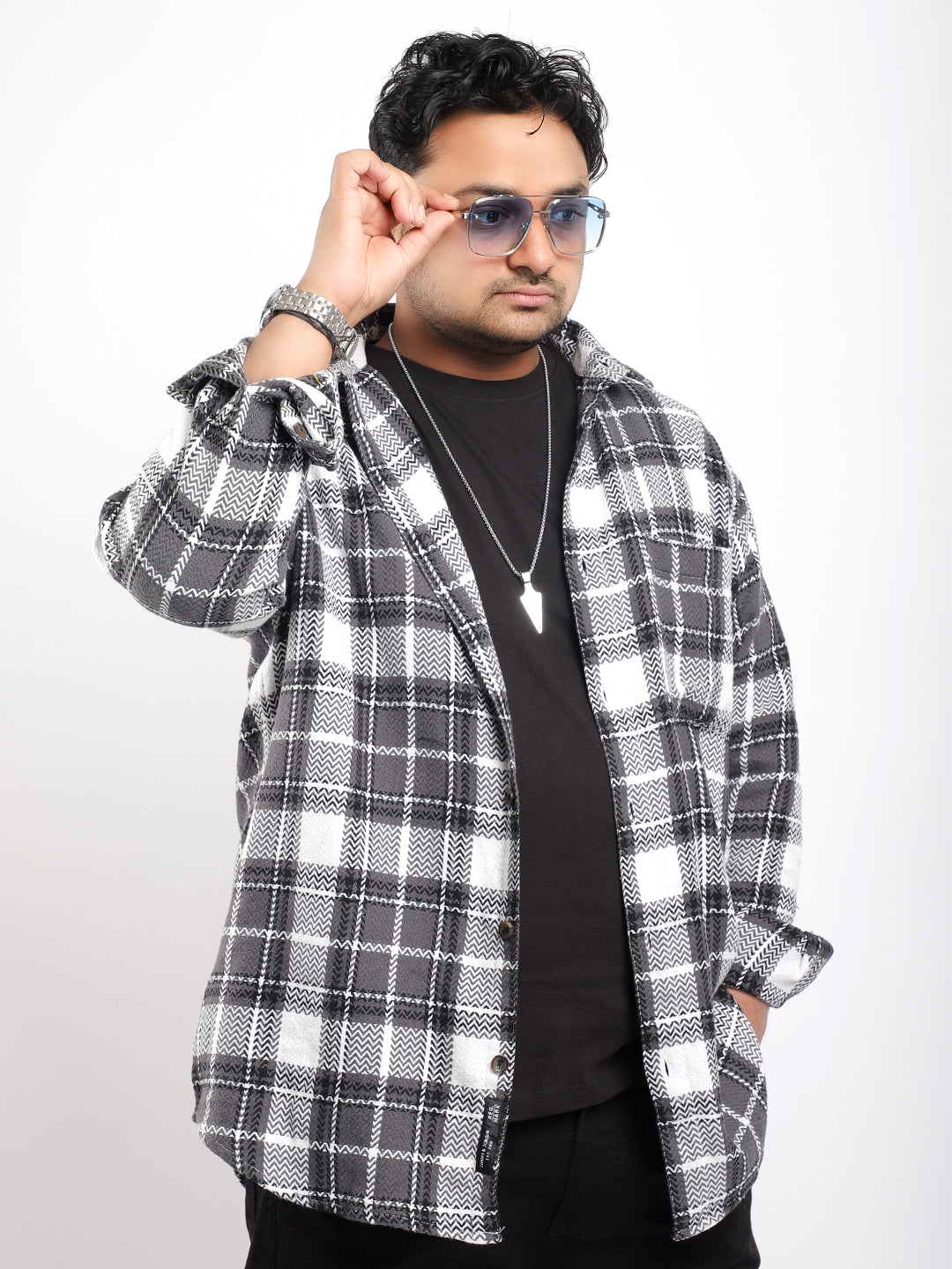 Royal Marco Check Grey Full Sleeve Shirt