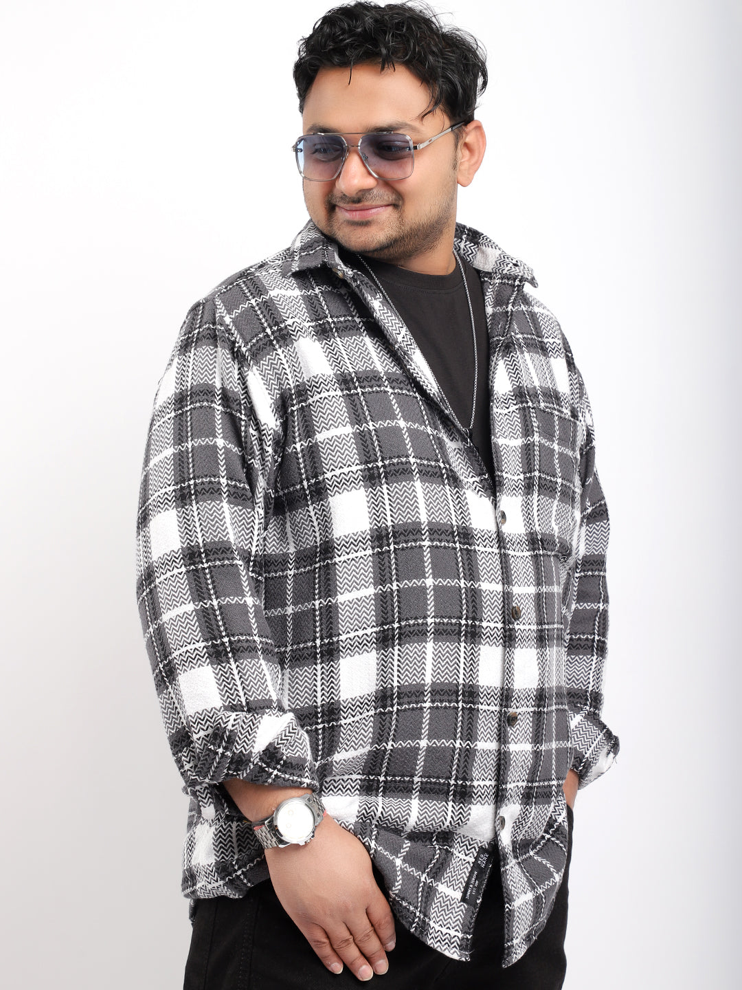 Royal Marco Check Grey Full Sleeve Shirt