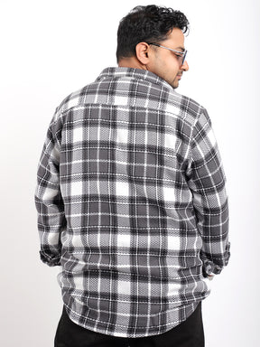 Royal Shade Grey White Marco Check  Full Sleeve Shirt