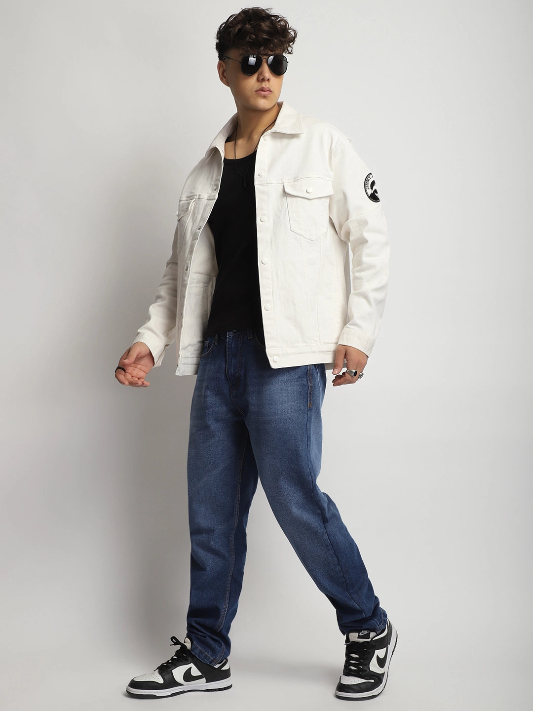 White Denim Jacket Men