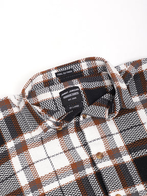 Royal Shade White Brown Marco Check  Full Sleeve Shirt