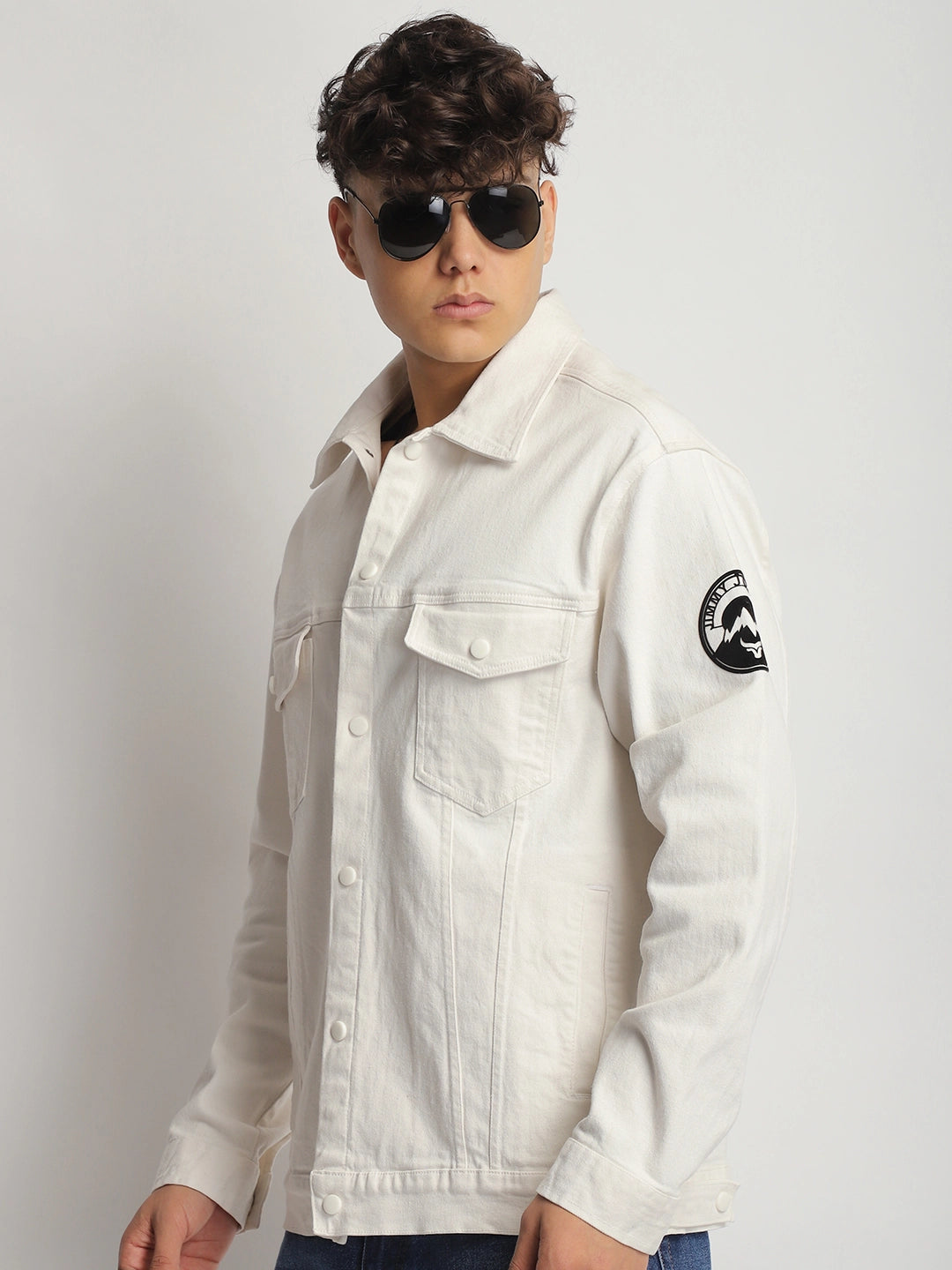 White Denim Jacket Men