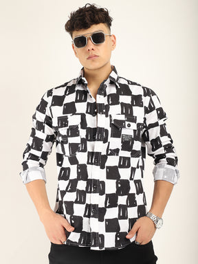 Chess Codd Black Box Print Full Sleeve Shirt