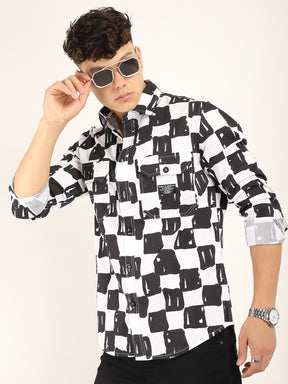 Chess Codd Black Box Print Full Sleeve Shirt