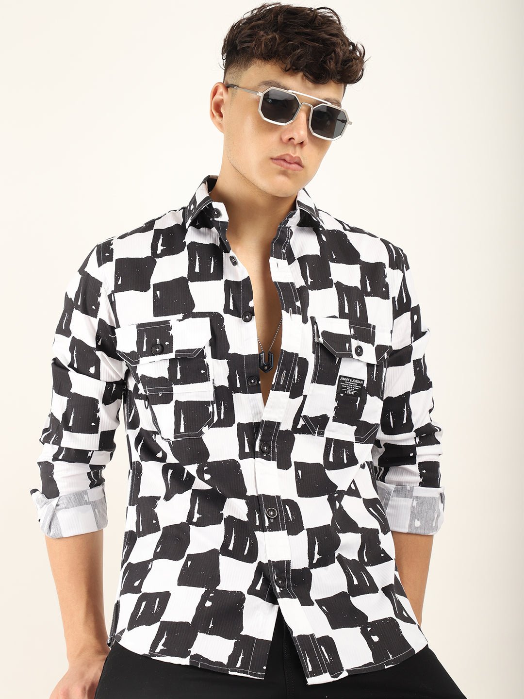 Chess Codd Black Box Print Full Sleeve Shirt