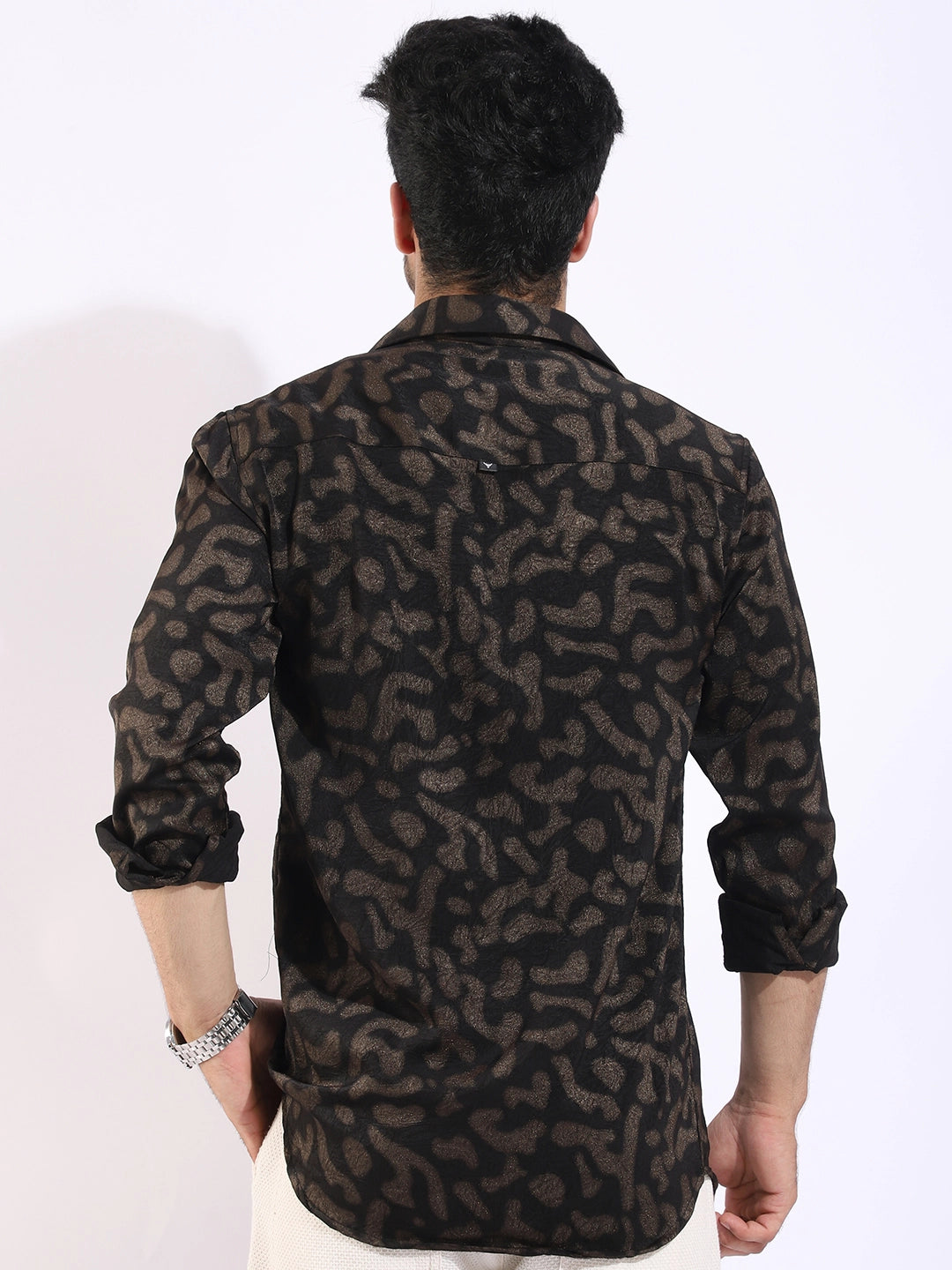 Wilderness Gold Black Animal Printed Shirt