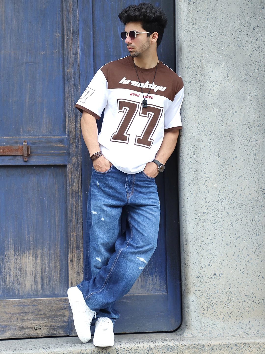 Bad Karma Mocha Brown Oversized Tee