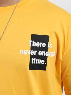 Never Enough Time Oversized Yellow T-Shirt