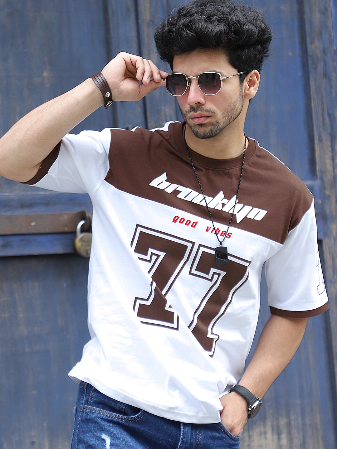 Bad Karma Mocha Brown Oversized Tee