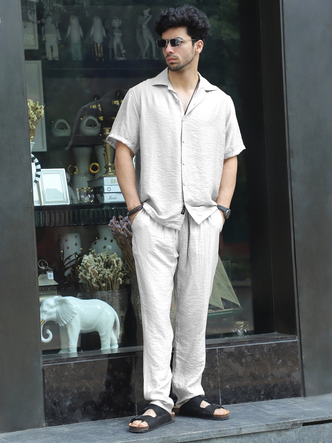 Linen Atlantica Light Grey Co-Ord Set