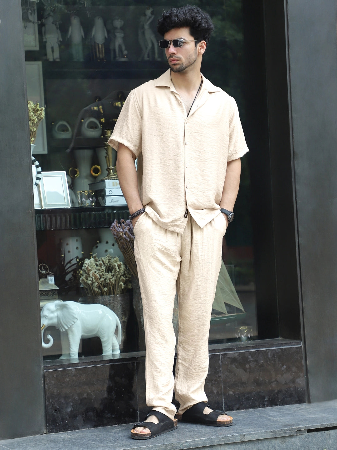 Linen Atlantica Light Beige Co-Ord Set
