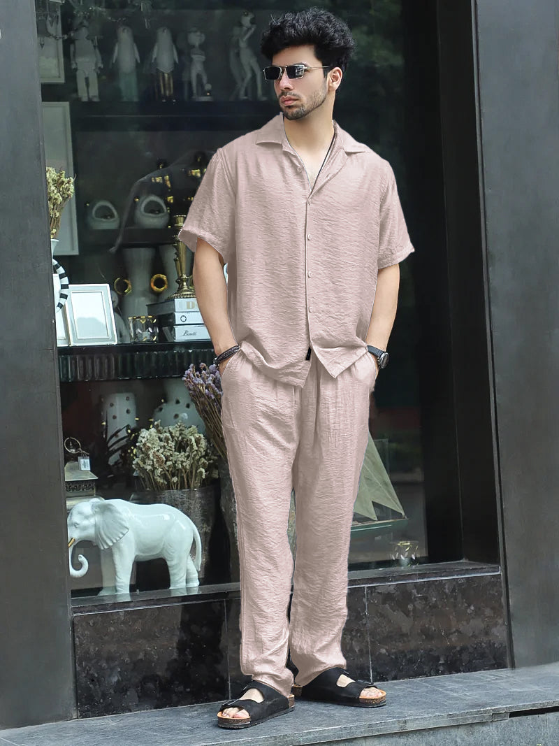 Linen Atlantica Light Pink Co-Ord Set