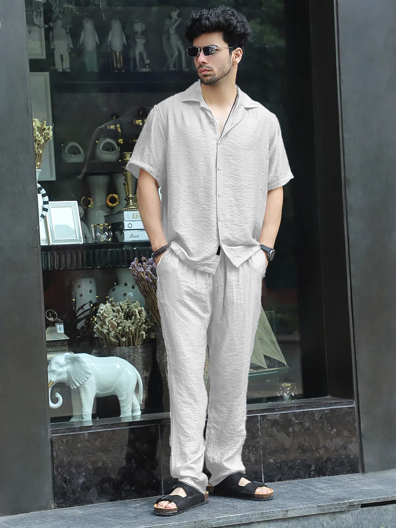 Linen Atlantica Light Grey Co-Ord Set