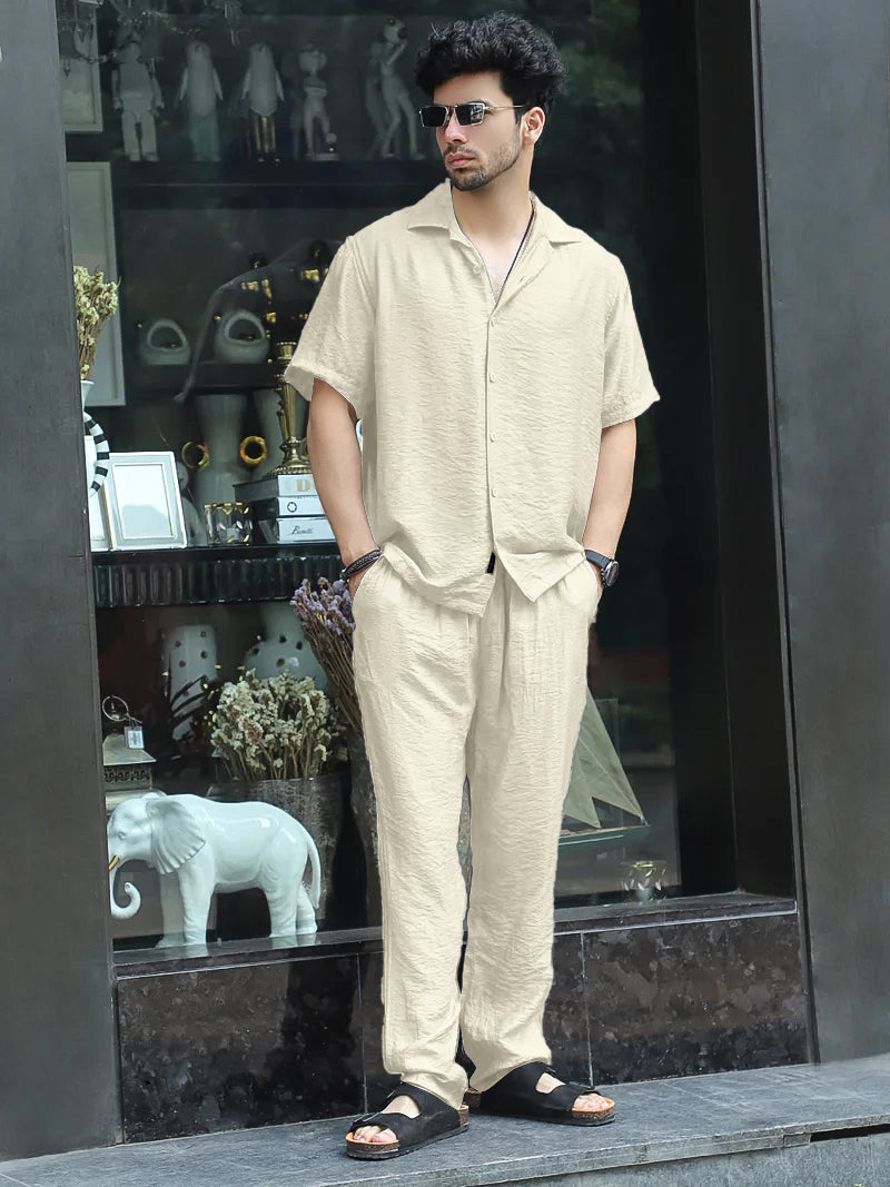 Linen Atlantica Light Beige Co-Ord Set