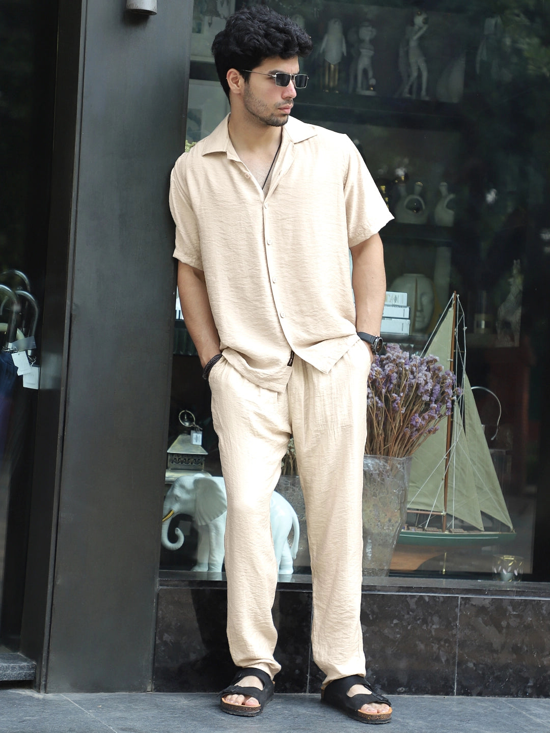 Linen Atlantica Light Beige Co-Ord Set