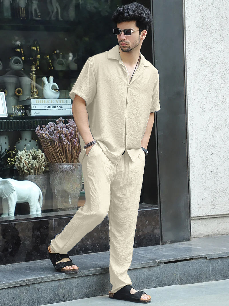 Linen Atlantica Light Beige Co-Ord Set