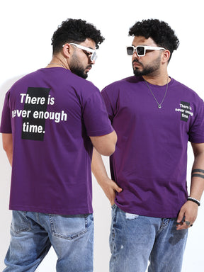 Never Enough Time Oversized Purple T-Shirt