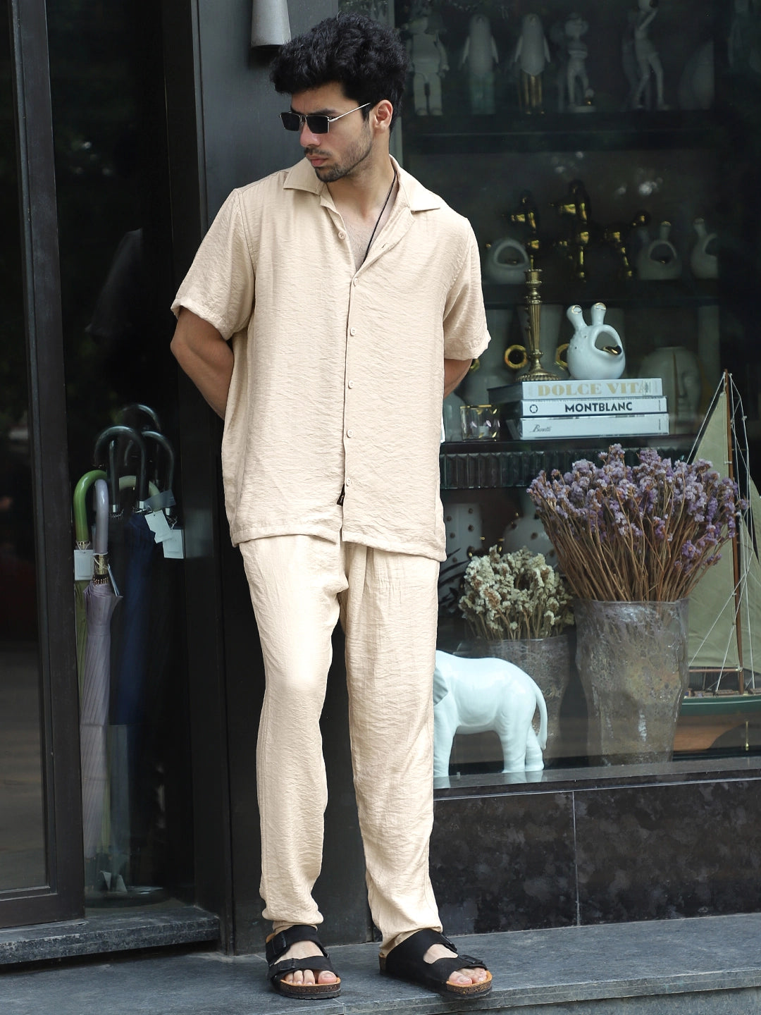 Linen Atlantica Light Beige Co-Ord Set