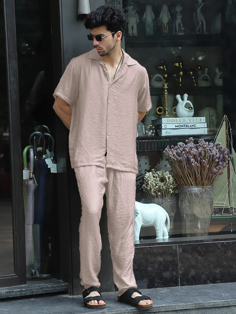 Linen Atlantica Light Pink Co-Ord Set