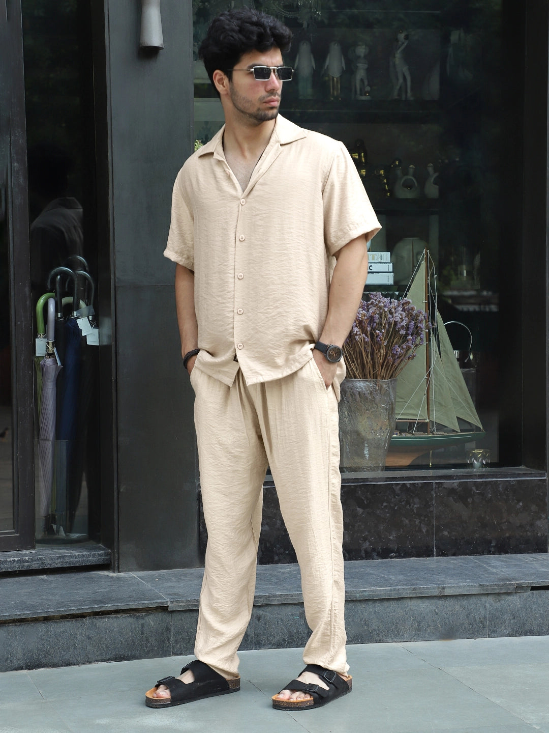 Linen Atlantica Light Beige Co-Ord Set