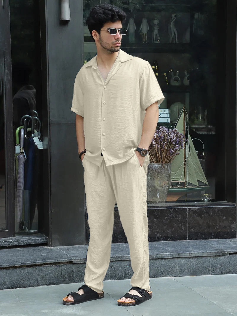 Linen Atlantica Light Beige Co-Ord Set