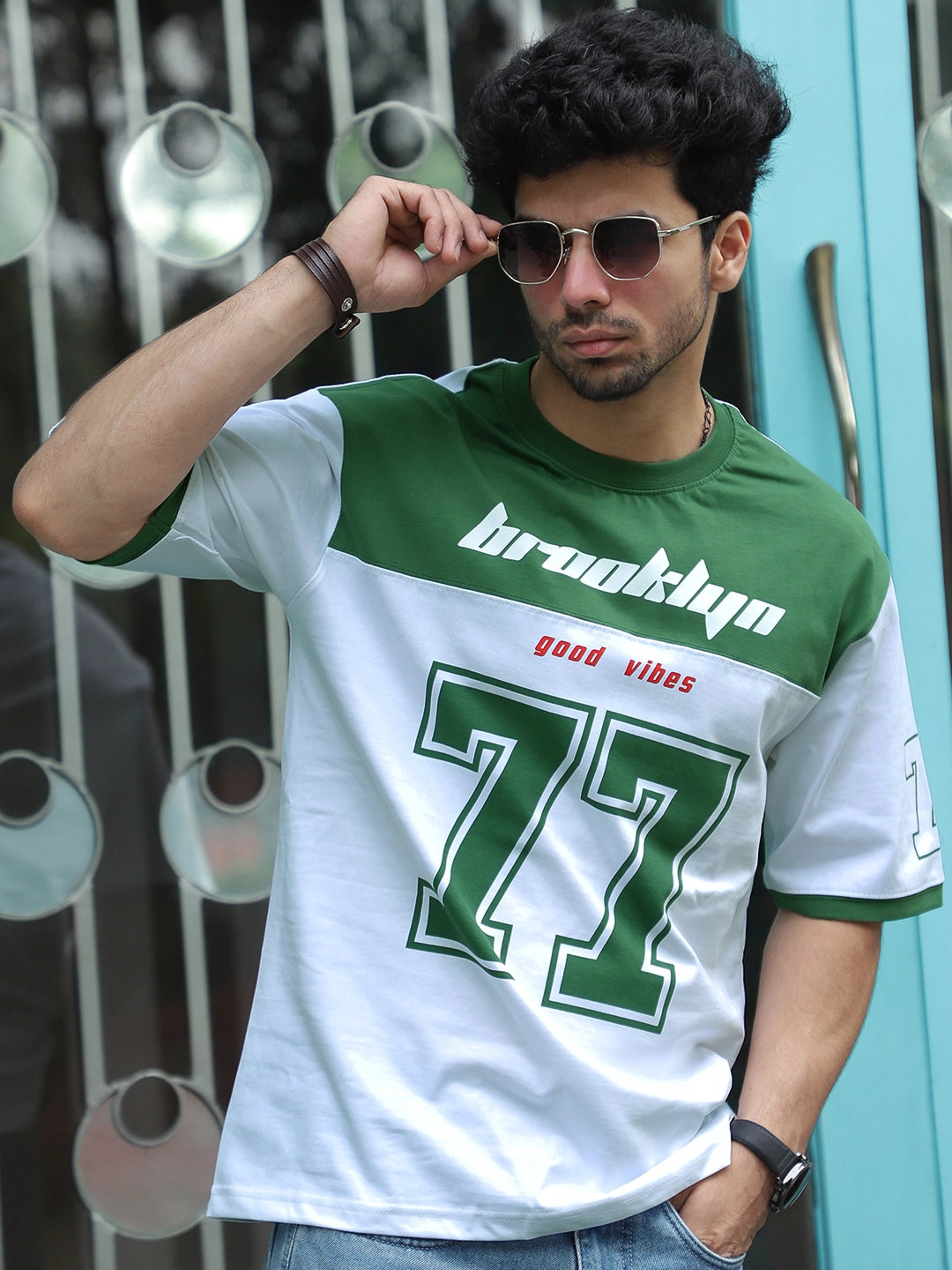 Bad Karma Pine Green Oversized Tee