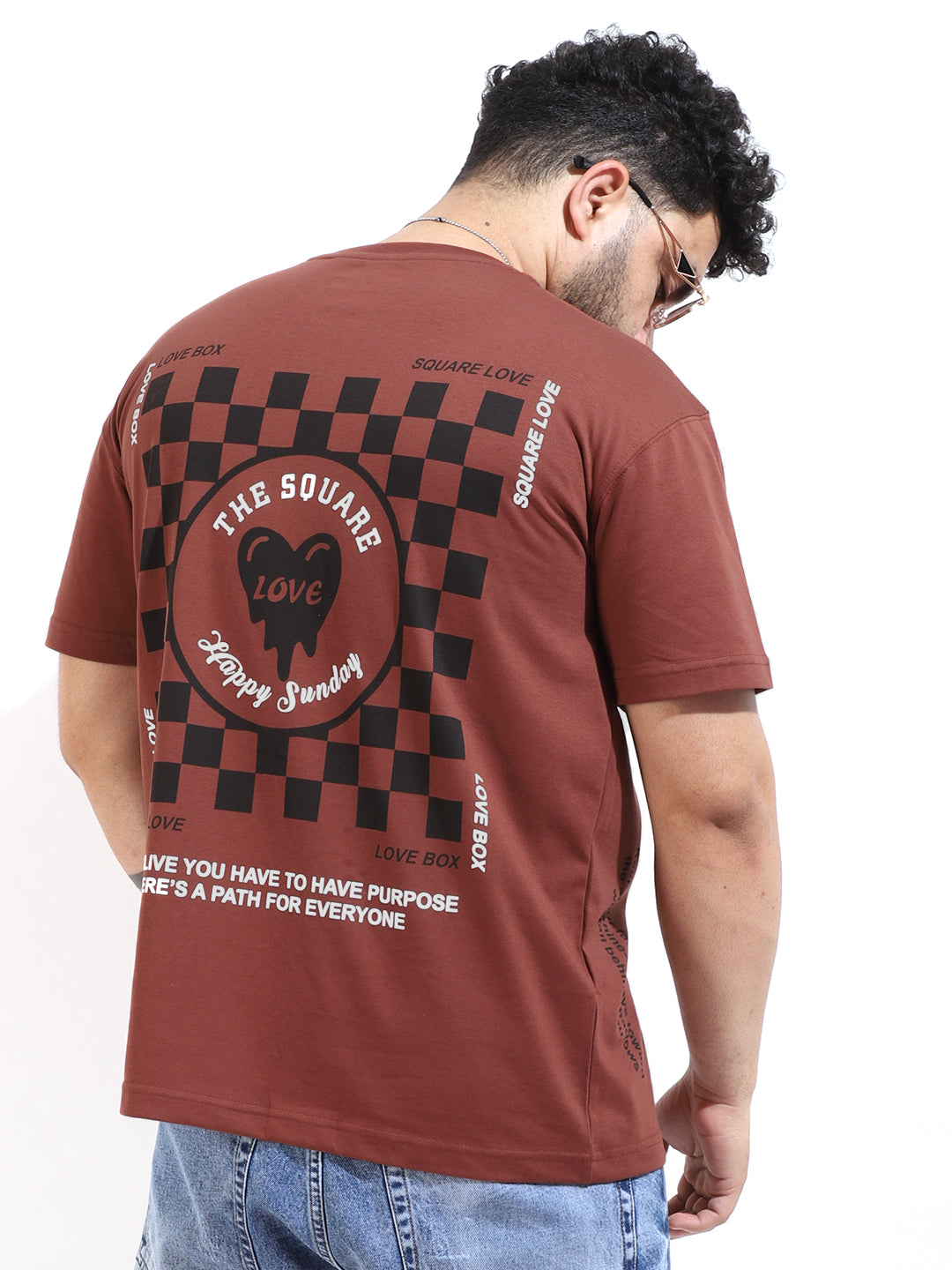 The Square Oversized Brown T-Shirt