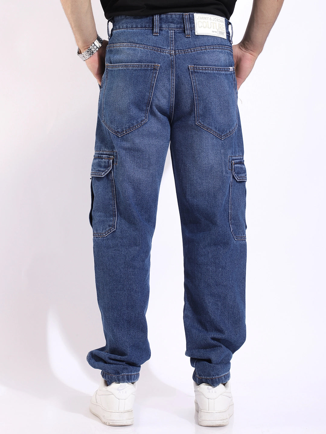 Vireon Blue Baggy Fit Denim Cargo