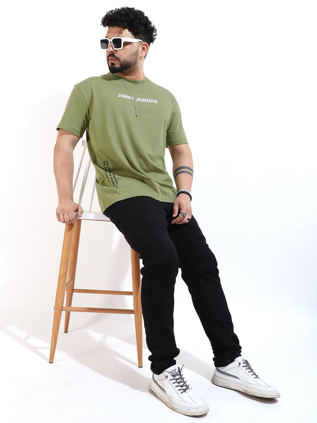 The Square Oversized Green T-Shirt