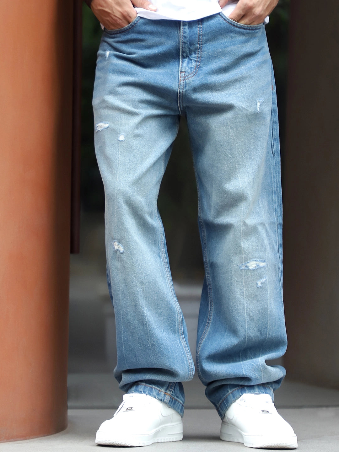 IronStitch Blue Baggy Fit Denim Jeans
